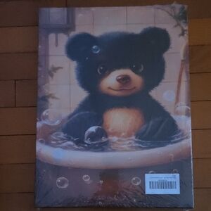 Cute Bear Bathtub Canvas Art